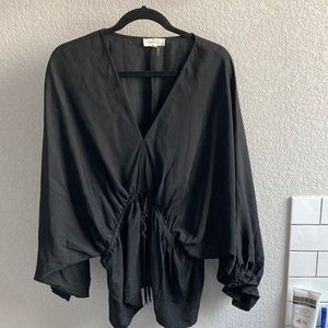 Black gathered tunic top